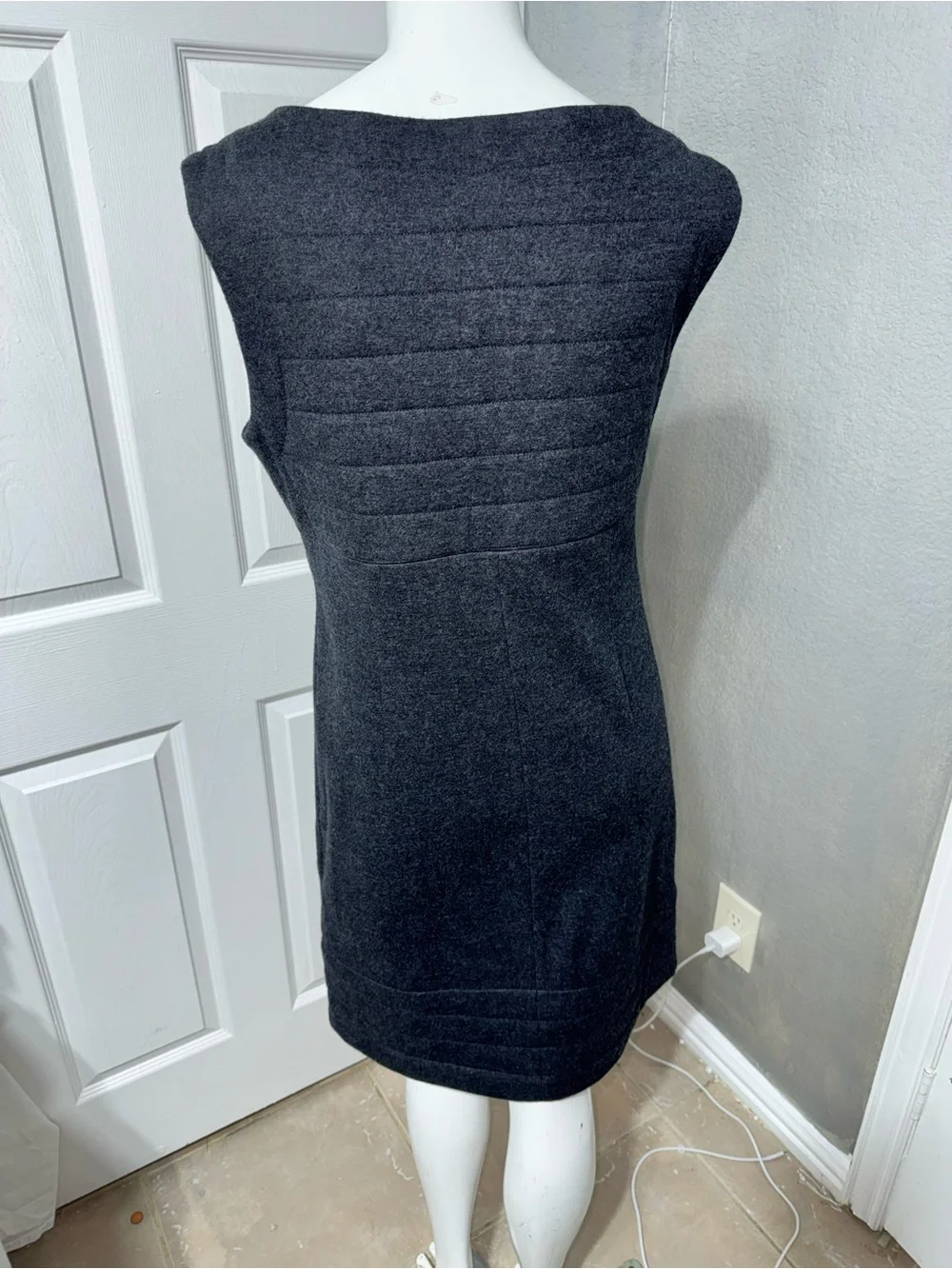 Tory Burch Reign Charcoal Gray Sleeveless Sheath Dress